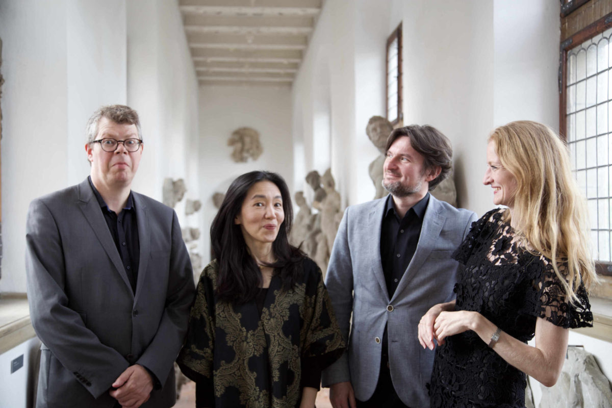 Elephant House Quartet. Allan Rasmussen, Aureliusz Goliński and Bolette Roed. Also included is the London-based Japanese gambist, Reiko Ichise.